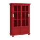 Aaron Lane Tall Bookcase with 2 Sliding Glass Doors - Red