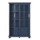 Aaron Lane Tall Bookcase with 2 Sliding Glass Doors - Blue