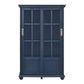 Aaron Lane Tall Bookcase with 2 Sliding Glass Doors - Blue