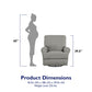 Tiana Swivel Glider Recliner Chair with Big Roll Arms and Pillowback - Gray
