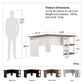 Dakota Computer L Desk with Side Bookshelf and Large Worksurface - White