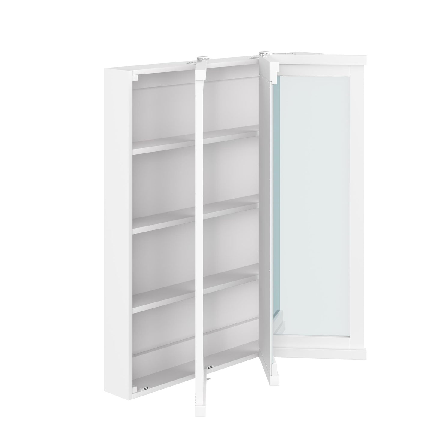 Otum Bathroom 3 Door Mirrored Medicine Cabinet - White