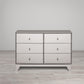 Rowan Valley Flint 6 Drawer Dresser with Solid Wood Angled Feet - Gray