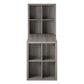 London Hobby Bookcase and Crafting Desk with Cubbies - Gray Oak
