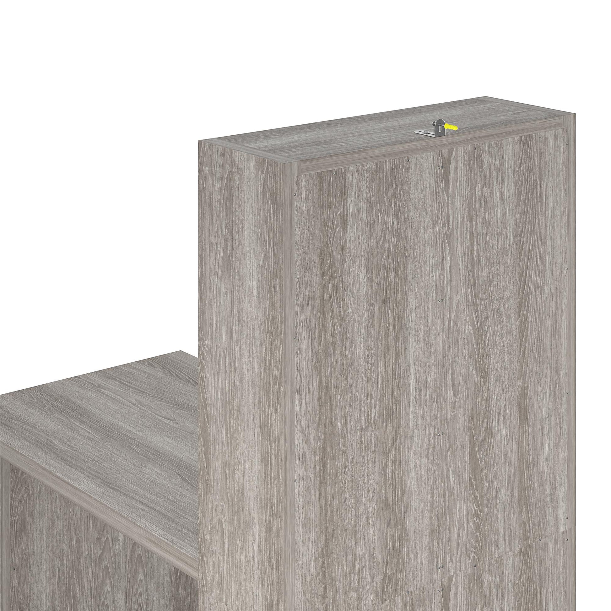London Hobby Bookcase and Crafting Desk with Cubbies - Gray Oak