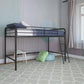Jett Junior Loft Bed with Metal Frame and Built-In Ladder - Black - Twin