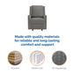 Robyn Upholstered Rocker Recliner Chair with White Trim Detail - Graphite Grey