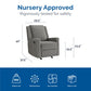 Robyn Upholstered Rocker Recliner Chair with White Trim Detail - Graphite Grey