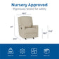 Robyn Upholstered Rocker Recliner Chair with White Trim Detail - Beige