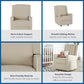 Robyn Upholstered Rocker Recliner Chair with White Trim Detail - Beige