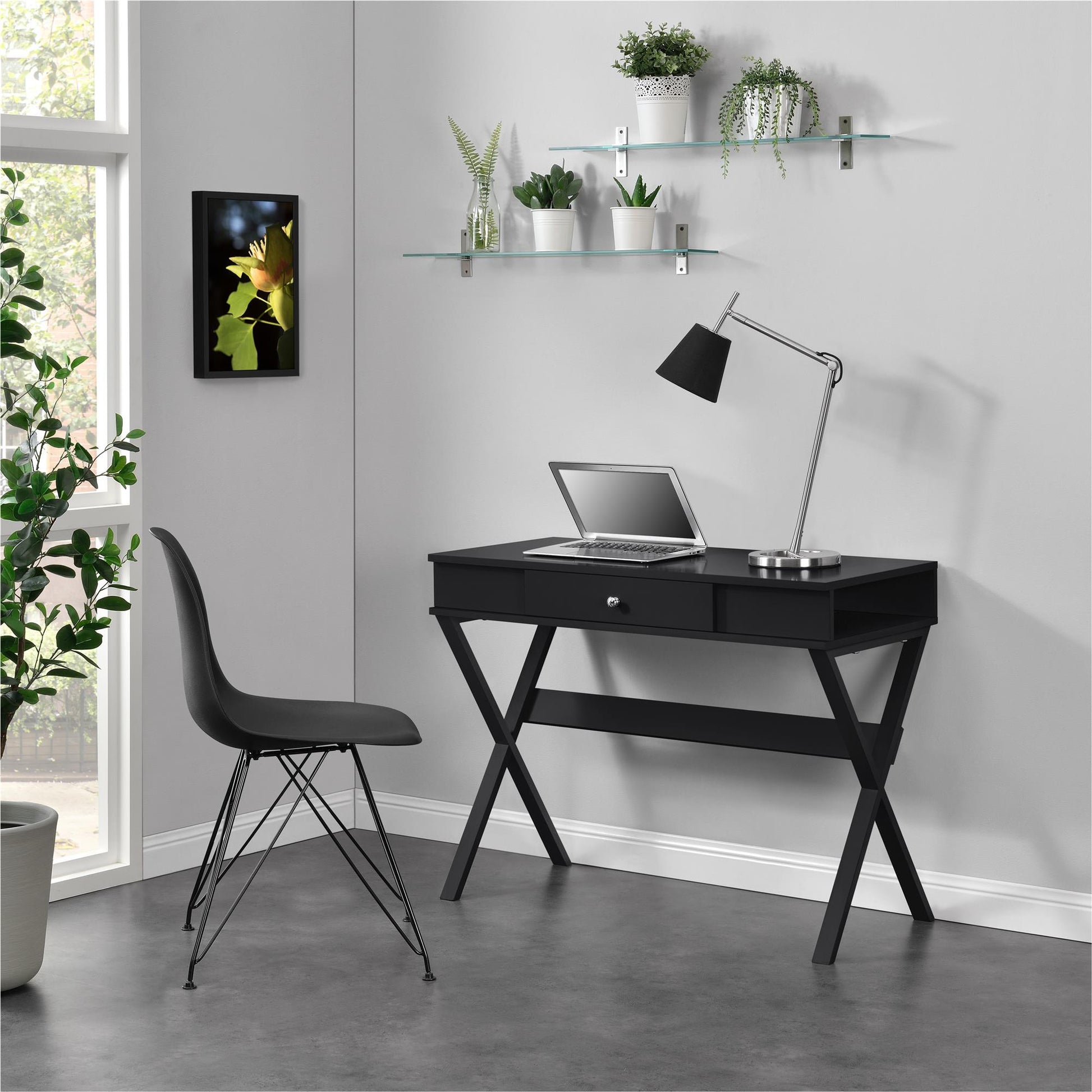 Paxton Campaign Computer Desk, Black - Black