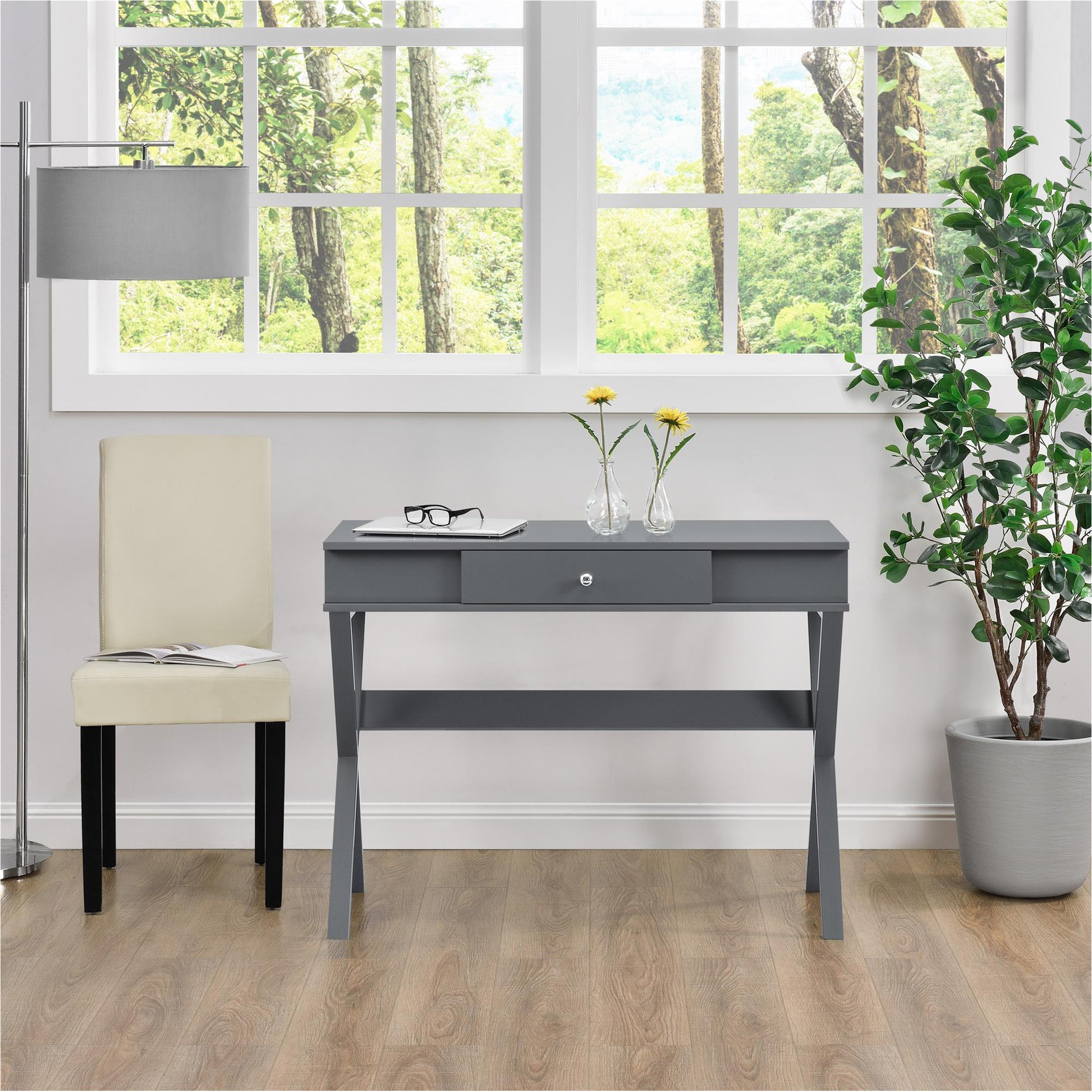 Paxton Campaign Desk - Graphite Grey