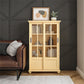 Aaron Lane Tall Bookcase with 2 Sliding Glass Doors - Sunlight Yellow