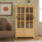 Aaron Lane Tall Bookcase with 2 Sliding Glass Doors - Sunlight Yellow