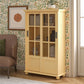Aaron Lane Tall Bookcase with 2 Sliding Glass Doors - Sunlight Yellow