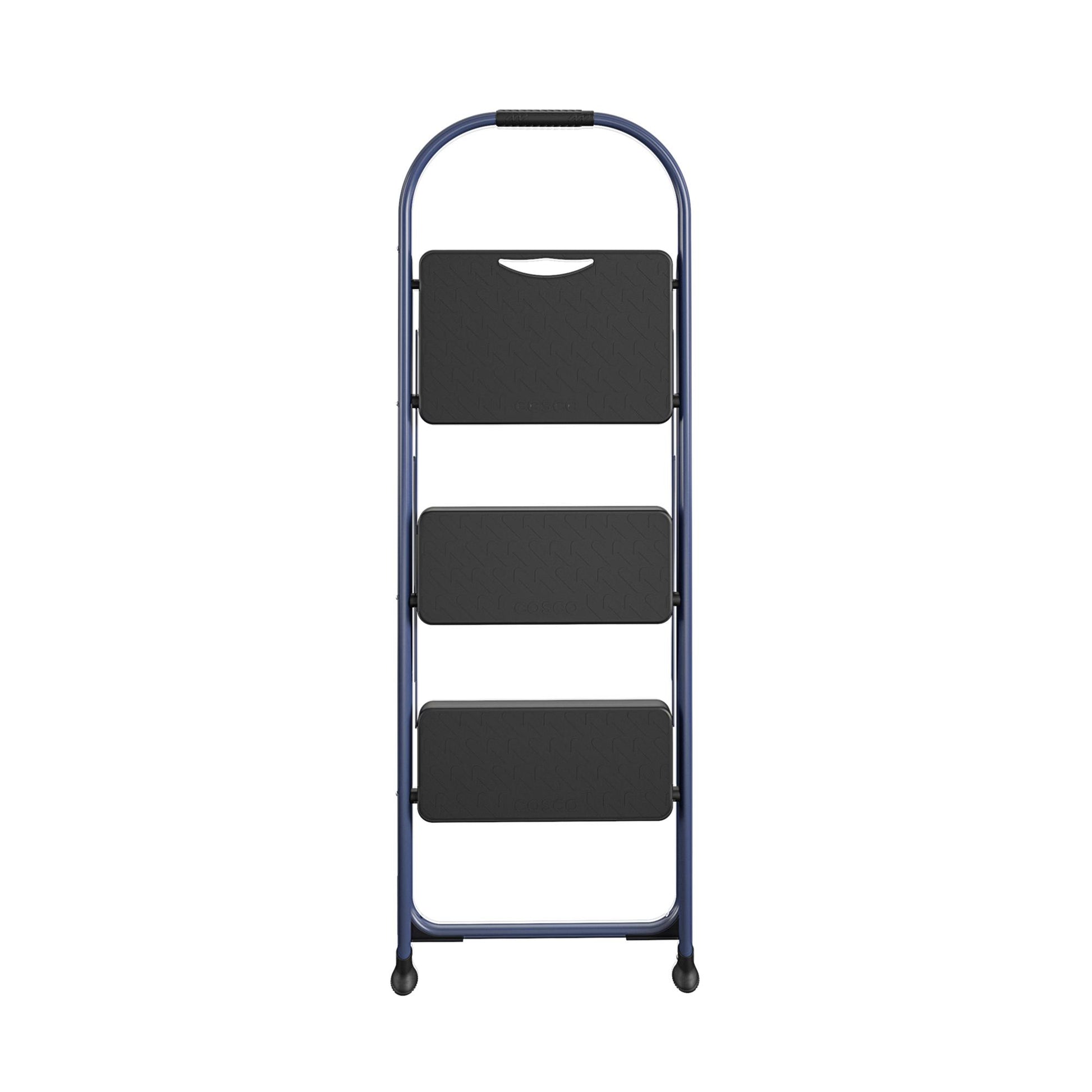Multi-Step Folding Step Stool with 225 lb Weight Capacity - Navy - 3 Step 