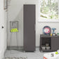 Camberly 60" Tall Storage Cabinet with 4 Shelves and Adjustable Feet - Graphite Grey