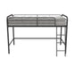 Jett Junior Loft Bed with Metal Frame and Built-In Ladder - Black - Twin