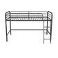 Jett Junior Loft Bed with Metal Frame and Built-In Ladder - Black - Twin