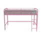 Jett Junior Loft Bed with Metal Frame and Built-In Ladder - Pink - Twin