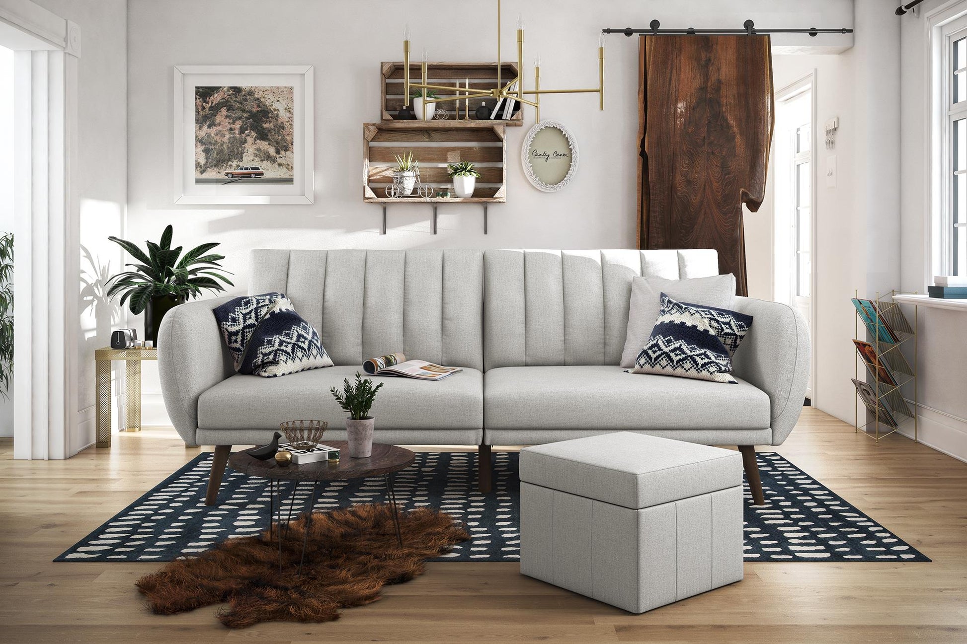 Brittany Futon - Light Gray