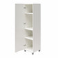 Basin 60" Tall Storage Cabinet with 4 Shelves and Adjustable Feet - White