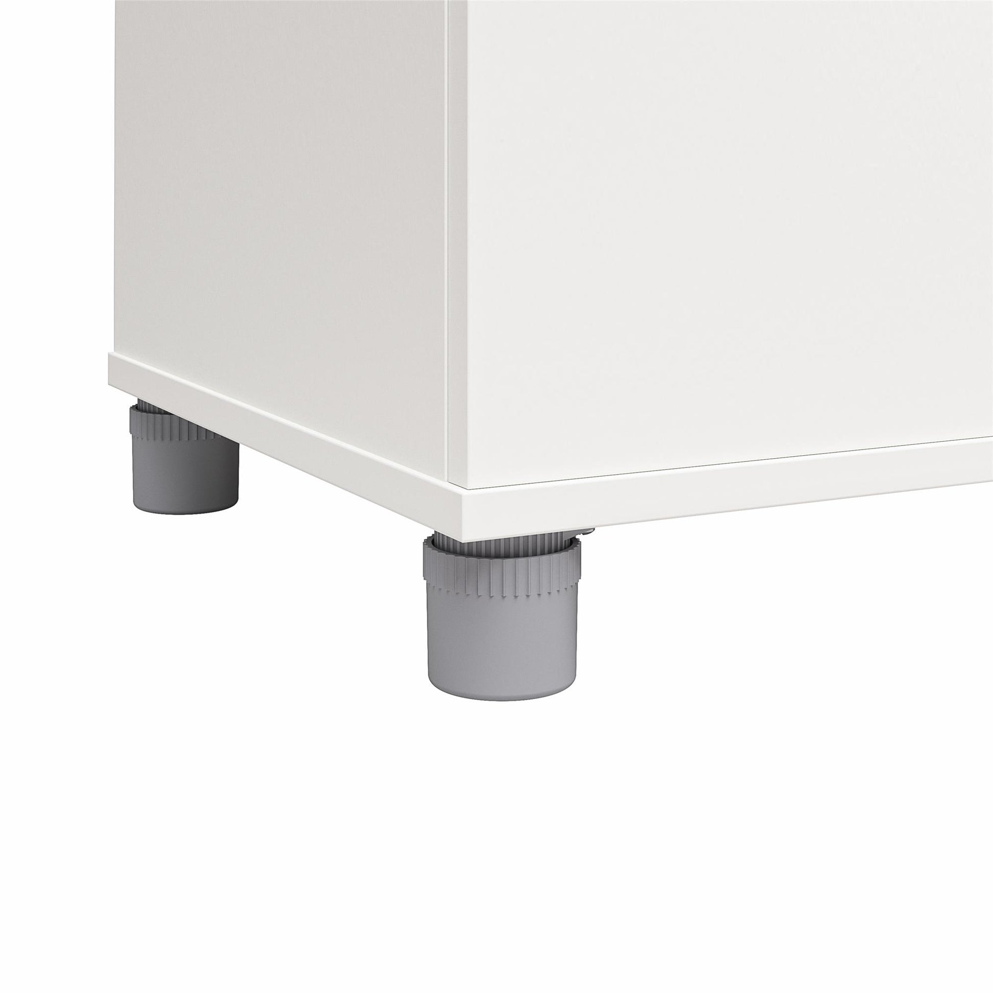 Basin 60" Tall Storage Cabinet with 4 Shelves and Adjustable Feet - White
