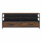 Structure Mixed Media TV Stand with 4 Shelves and 2 Drawers for TVs up to 60 Inches - Columbia Walnut