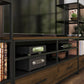 Structure Mixed Media TV Stand with 4 Shelves and 2 Drawers for TVs up to 60 Inches - Columbia Walnut