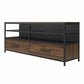 Structure Mixed Media TV Stand with 4 Shelves and 2 Drawers for TVs up to 60 Inches - Columbia Walnut