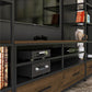 Structure Mixed Media TV Stand with 4 Shelves and 2 Drawers for TVs up to 60 Inches - Columbia Walnut