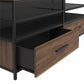 Structure Mixed Media TV Stand with 4 Shelves and 2 Drawers for TVs up to 60 Inches - Columbia Walnut