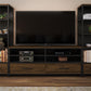 Structure Mixed Media TV Stand with 4 Shelves and 2 Drawers for TVs up to 60 Inches - Columbia Walnut