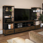 Structure Mixed Media TV Stand with 4 Shelves and 2 Drawers for TVs up to 60 Inches - Columbia Walnut
