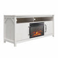 Augusta Electric Fireplace and TV Console for TVs up to 65 Inches - Ivory Oak