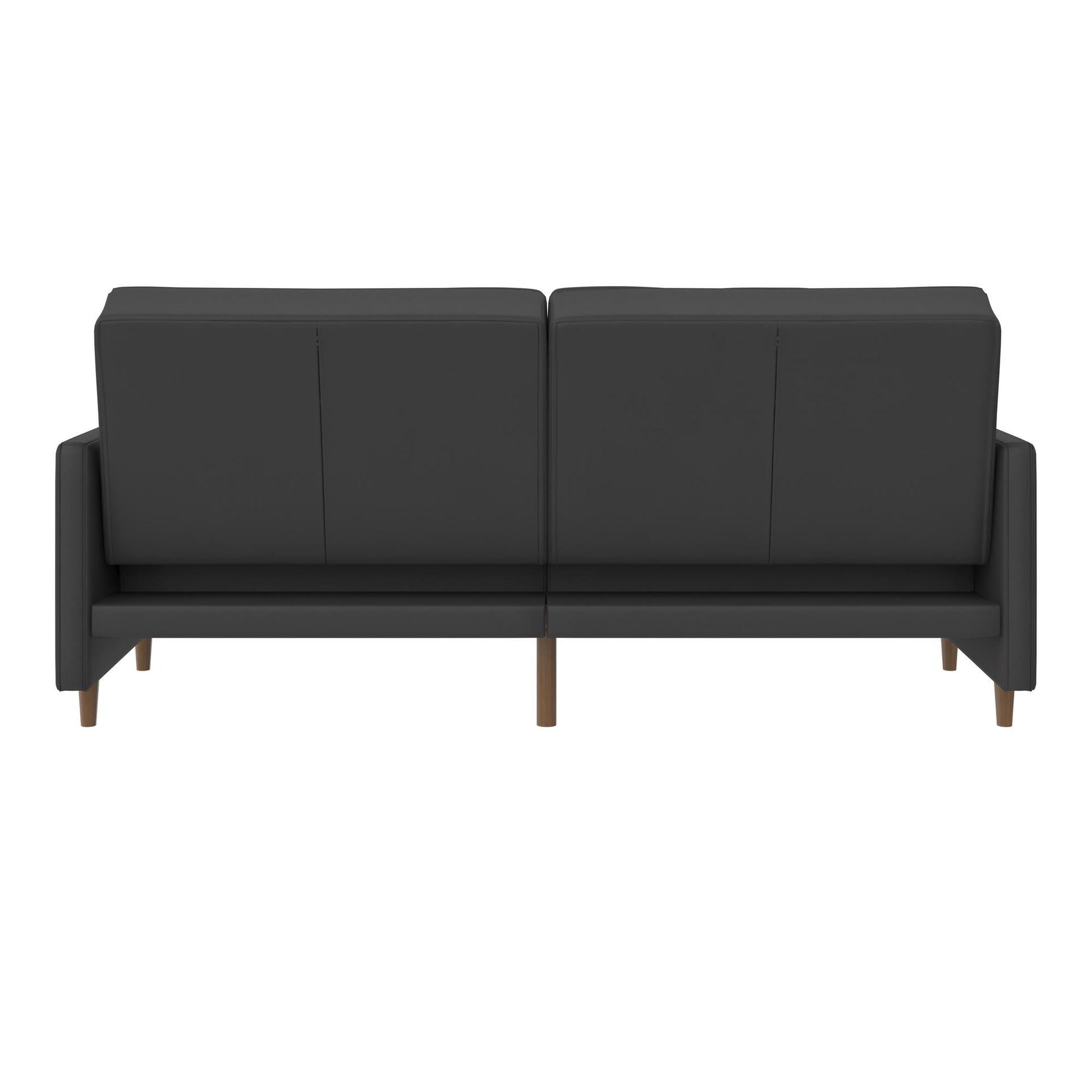 Andora Tufted Upholstered Coil Futon with Wooden Legs - Gray