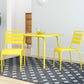 Poolside Gossip June Outdoor/Indoor Stacking Dining Chairs Set - Yellow - 2-Pack