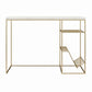 Neely Desk Mixed Media with Flat and Angled Shelves - Plaster