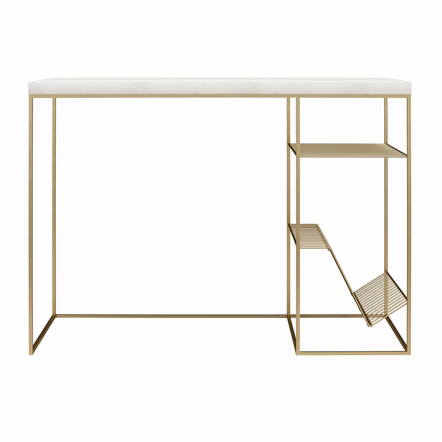 Neely Desk Mixed Media with Flat and Angled Shelves - Plaster