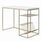 Neely Desk Mixed Media with Flat and Angled Shelves - Plaster