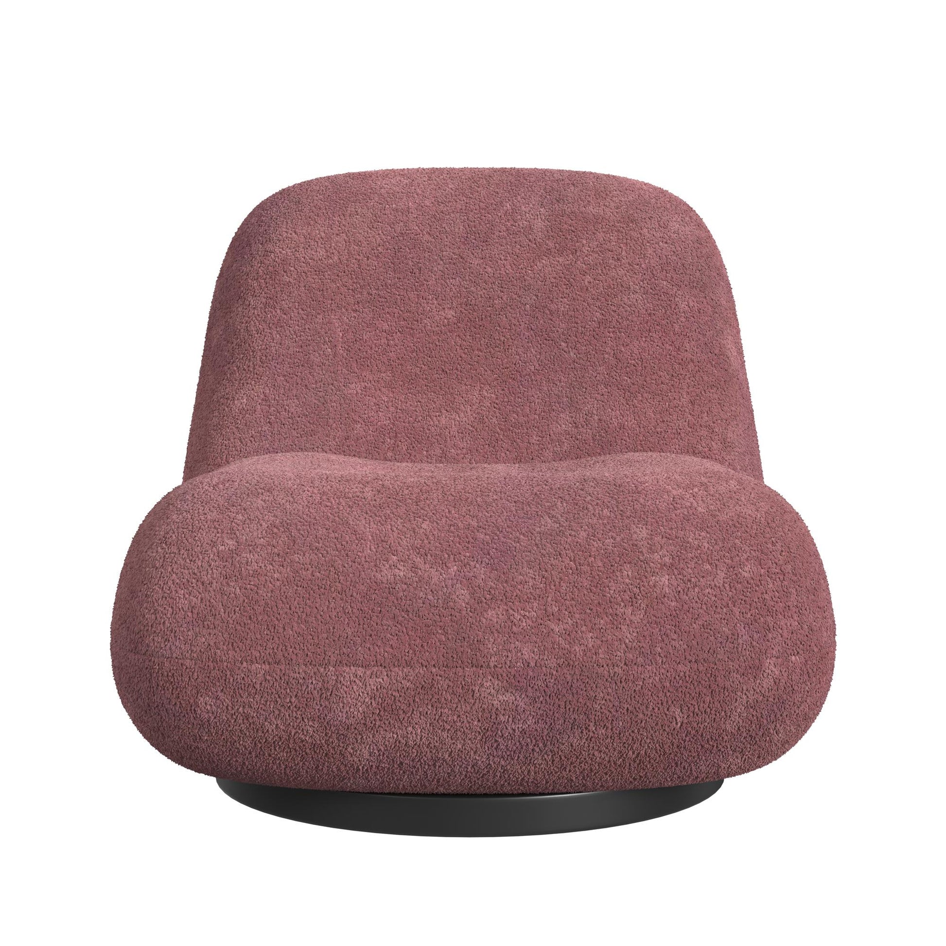 Crosby Boucle Swivel Chair - Berry