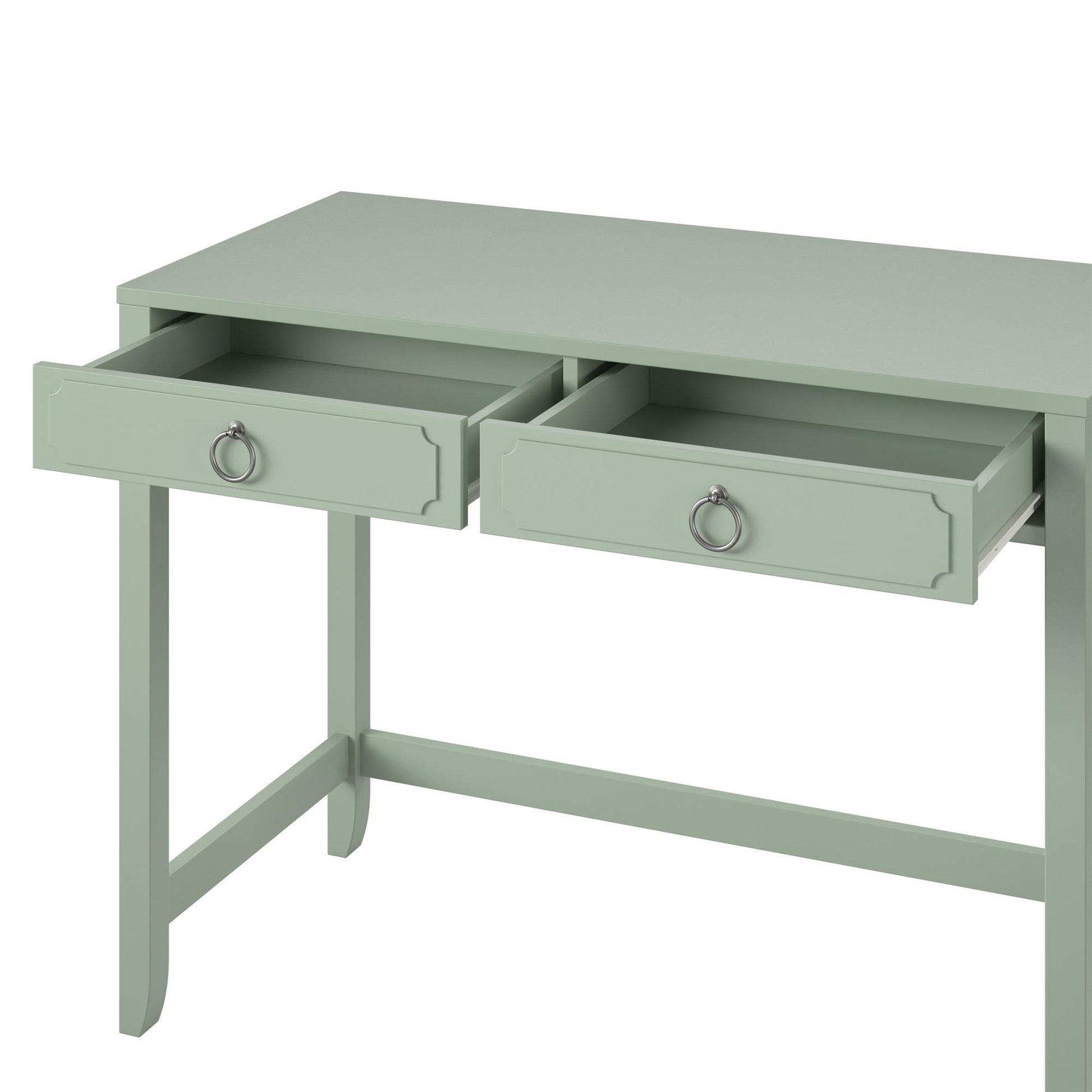 Her Majesty 2 Drawer Writing Desk, Pale Green - Pale Green