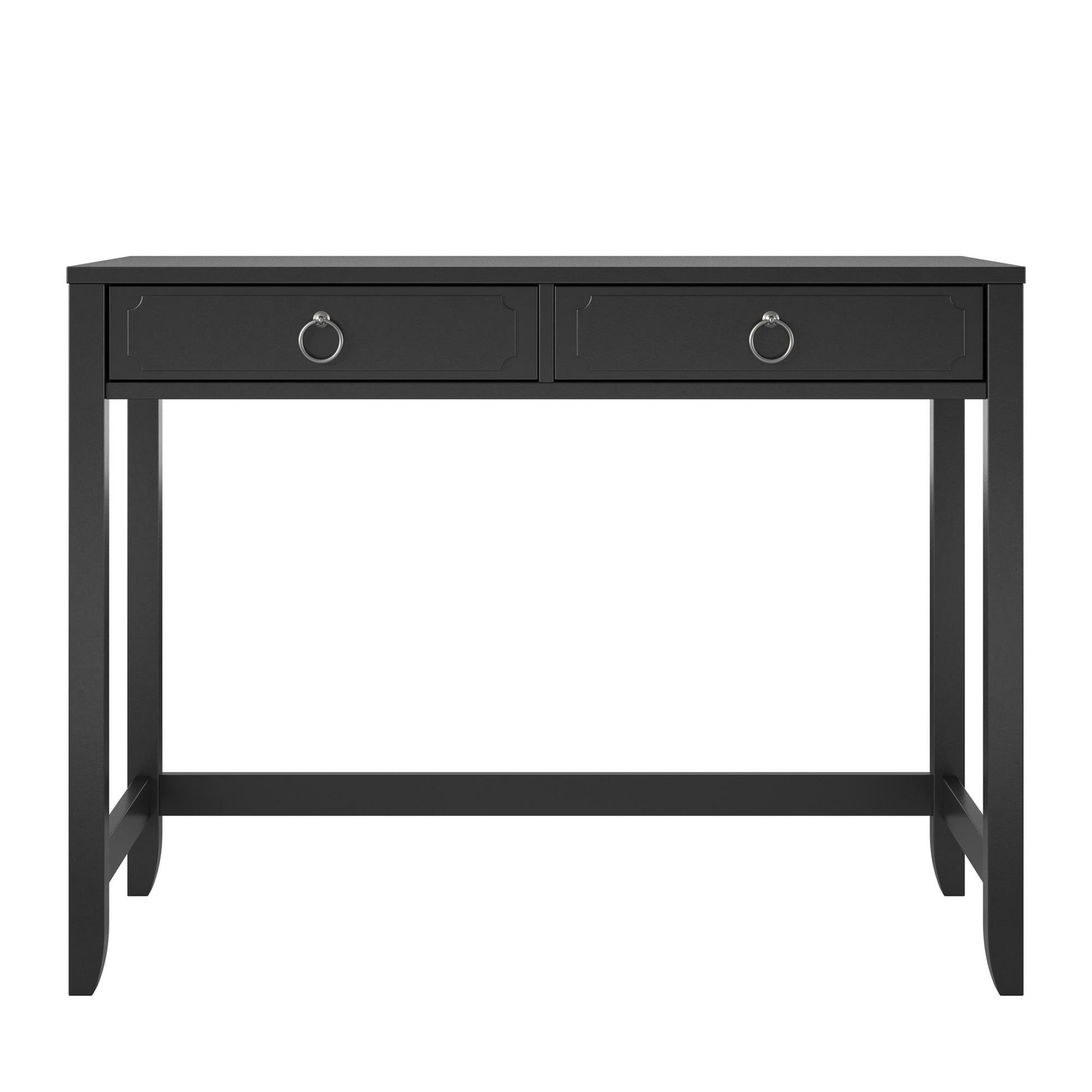 Her Majesty 2 Drawer Writing Desk, Black - Black