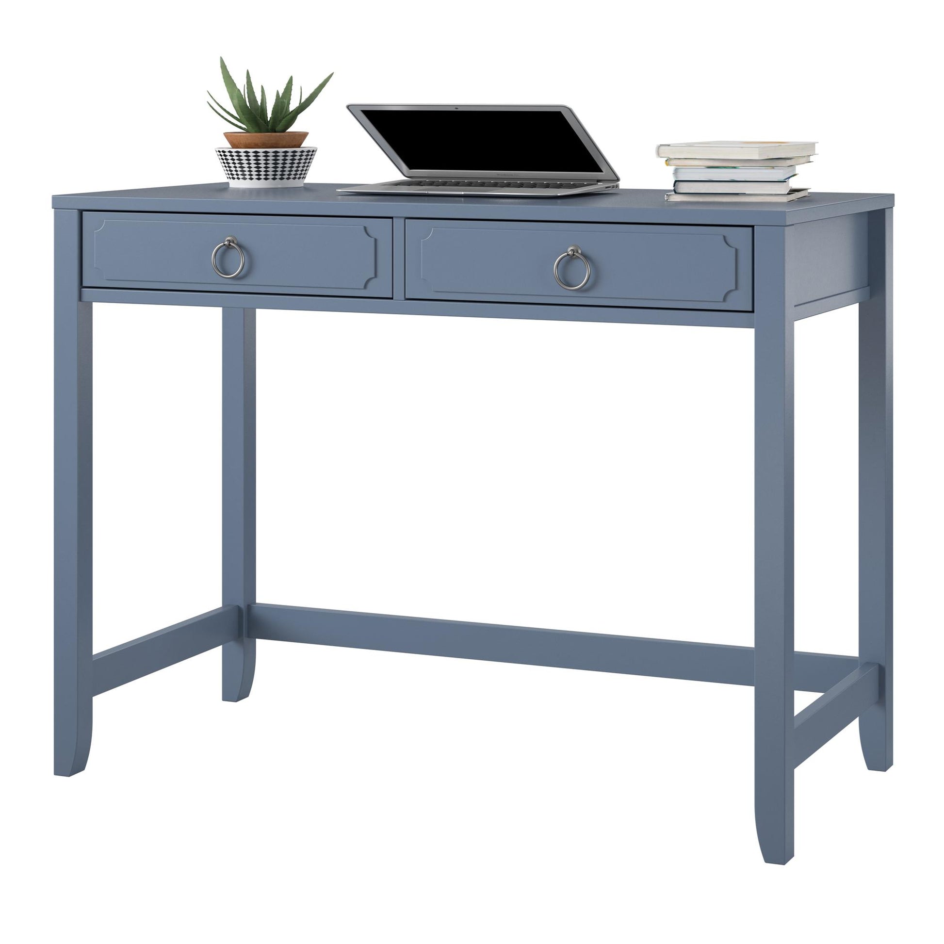 Her Majesty 2 Drawer Writing Desk, Blue - Blue