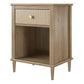 Shiloh Faux Rattan Nightstand with Drawer and Lower Shelf - Natural