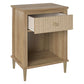 Shiloh Faux Rattan Nightstand with Drawer and Lower Shelf - Natural
