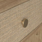 Shiloh Faux Rattan Nightstand with Drawer and Lower Shelf - Natural