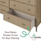Shiloh Faux Rattan Nightstand with Drawer and Lower Shelf - Natural