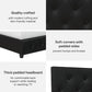 Dakota Upholstered Platform Bed With Diamond Button Tufted Heaboard - Black Faux Leather - Queen