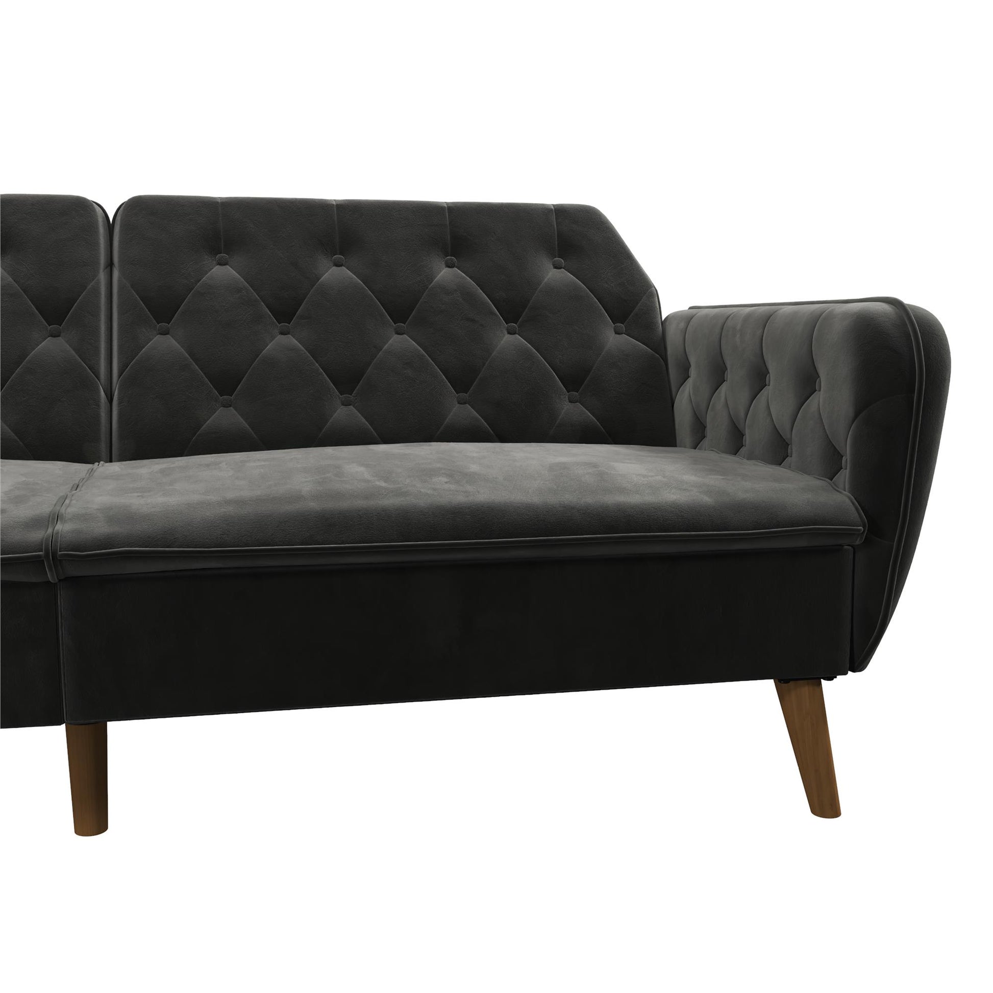 Tallulah Memory Foam Futon - Grey Velvet